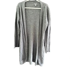 Chelsea & Theodore Women's Heather Gray Long Sleeve Open Front Cardigan Size L